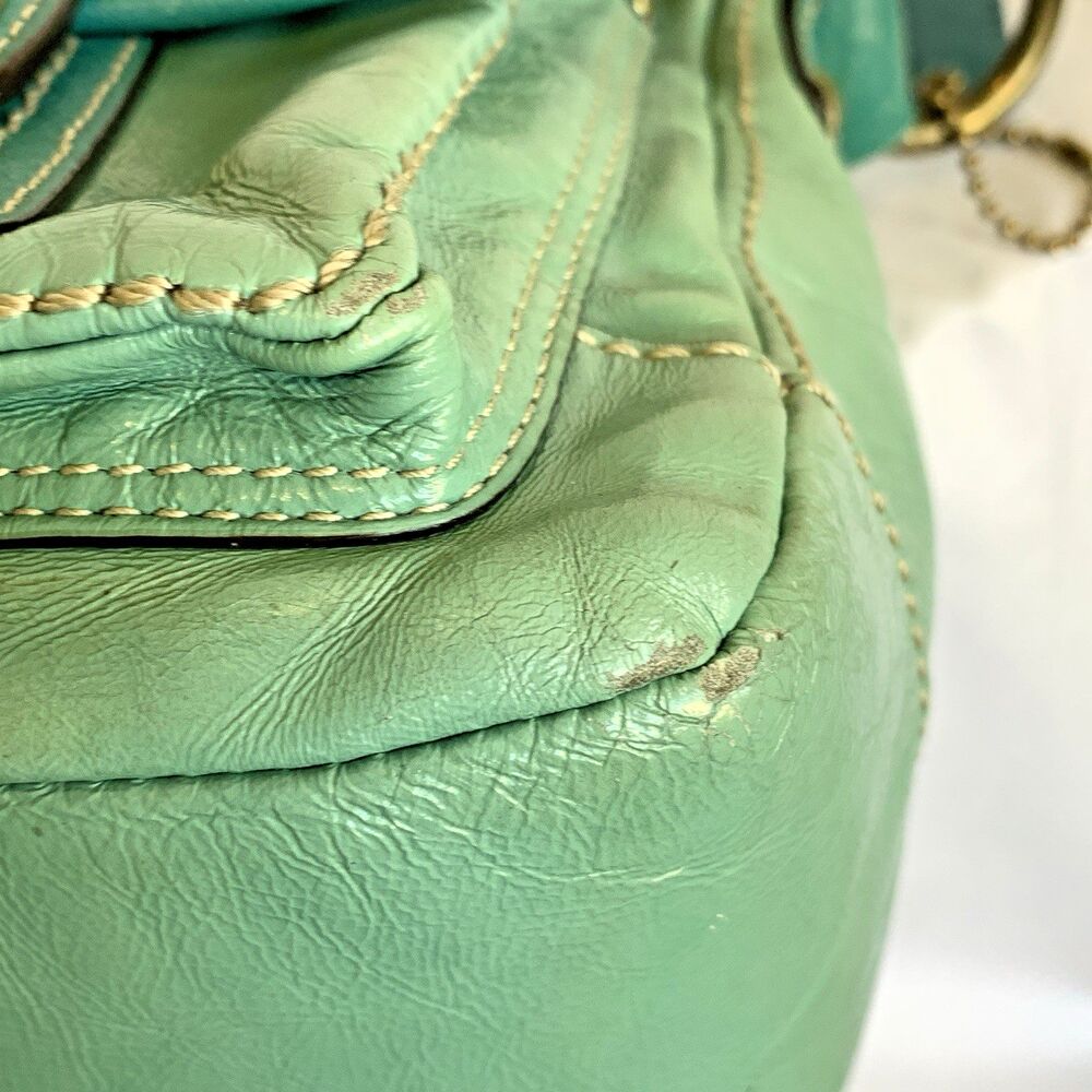 Coach Legacy 65th Anniversary Double Turnlock Satchel Teal Blue F13371 AS IS - Picture 11 of 16